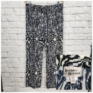 Hester & Orchard Women's Black & Cream Flowy Pants Size Large